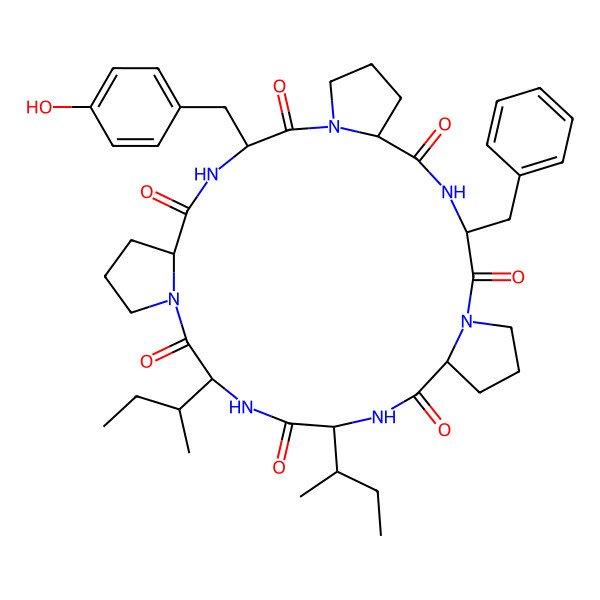 2D Structure of cyclo[Ile-D-aIle-DL-Pro-Tyr-Pro-Phe-Pro]