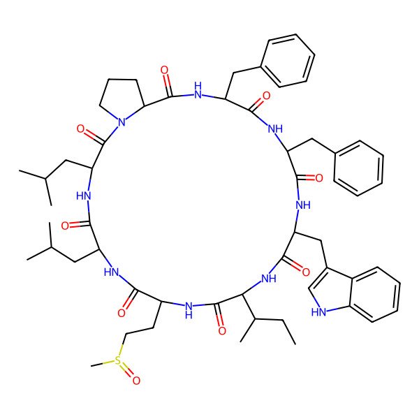 2D Structure of cyclo[Ile-DL-Met(O)-Leu-Leu-Pro-Phe-Phe-Trp]
