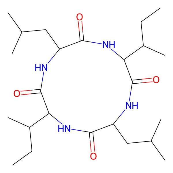 2D Structure of cyclo[Ile-Leu-Ile-Leu]