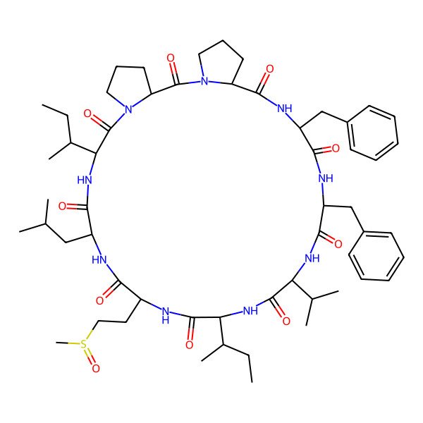 2D Structure of cyclo[Ile-Met(R-O)-Leu-Ile-Pro-Pro-Phe-Phe-Val]