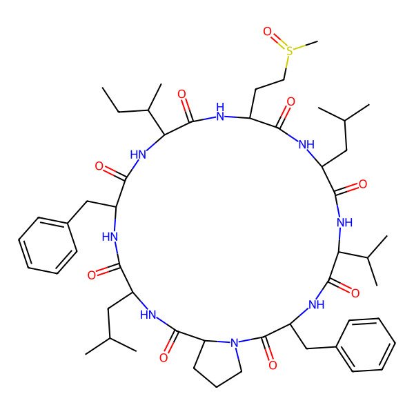 2D Structure of cyclo[Ile-Met(R-O)-Leu-Val-Phe-Pro-Leu-Phe]
