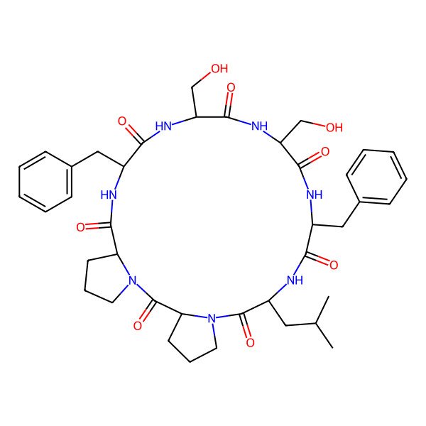 2D Structure of cyclo[Leu-Pro-Pro-Phe-Ser-Ser-Phe]
