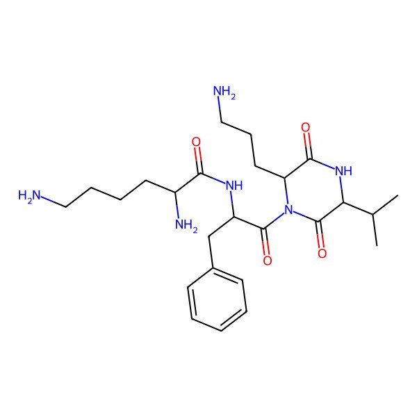 2D Structure of Cyclo(N-(Lys-Phe)-Orn-Val)