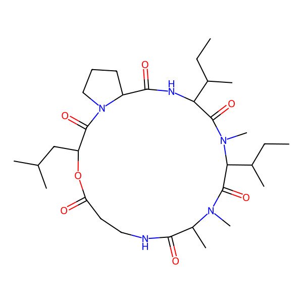 2D Structure of cyclo[N(Me)Ala-bAla-D-OLeu-Pro-Ile-N(Me)Ile]
