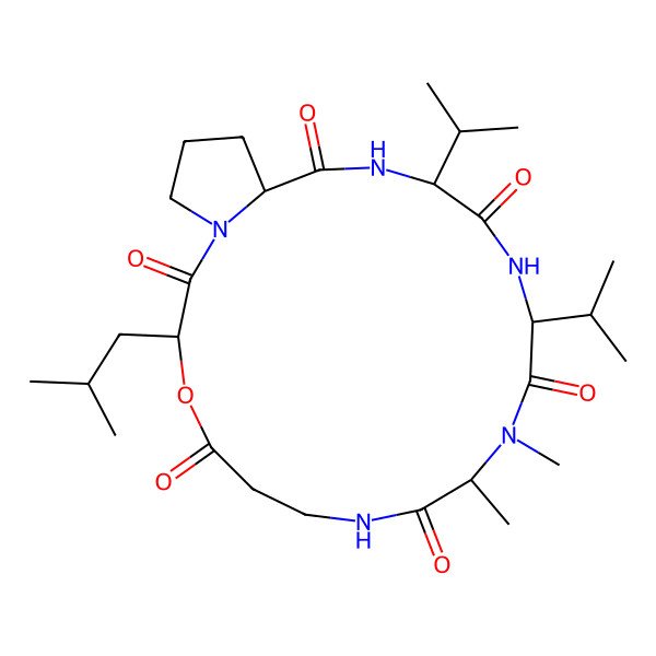2D Structure of cyclo[N(Me)Ala-bAla-D-OLeu-Pro-Val-Val]