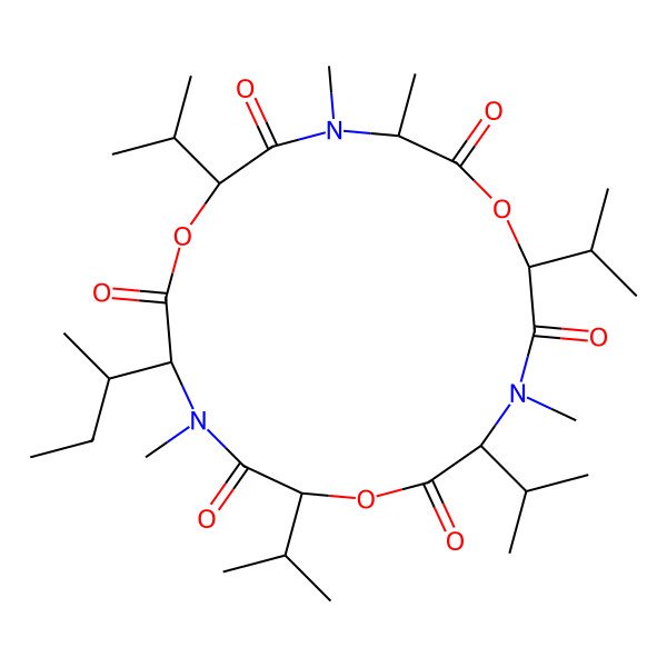 2D Structure of cyclo[N(Me)Ala-D-OVal-N(Me)Val-D-OVal-N(Me)Ile-D-OVal]