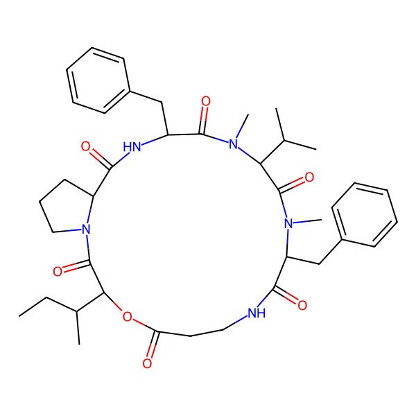 2D Structure of cyclo[OIle-Pro-Phe-N(Me)Val-N(Me)Phe-bAla]