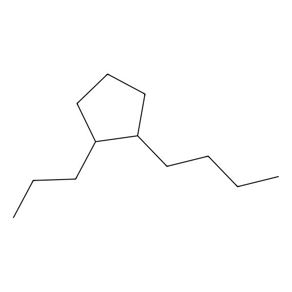 2D Structure of Cyclopentane, 1-butyl-2-propyl-