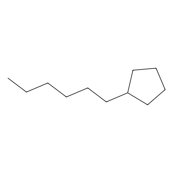 2D Structure of Cyclopentane, hexyl-