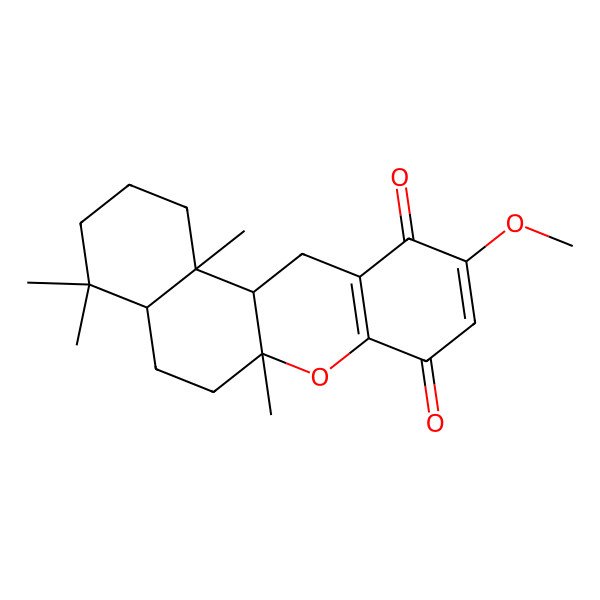 2D Structure of 1,3,4,4a,5,6,6a,8,11,12,12a,12b-Dodecahydro-10-methoxy-4,4,6a,12b-tetramethyl-2H-benzo[a]xanthene-8,11-dione