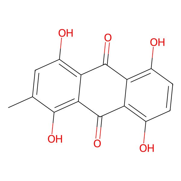 2D Structure of 1,4,5,8-Tetrahydroxy-2-methyl-9,10-anthracenedione