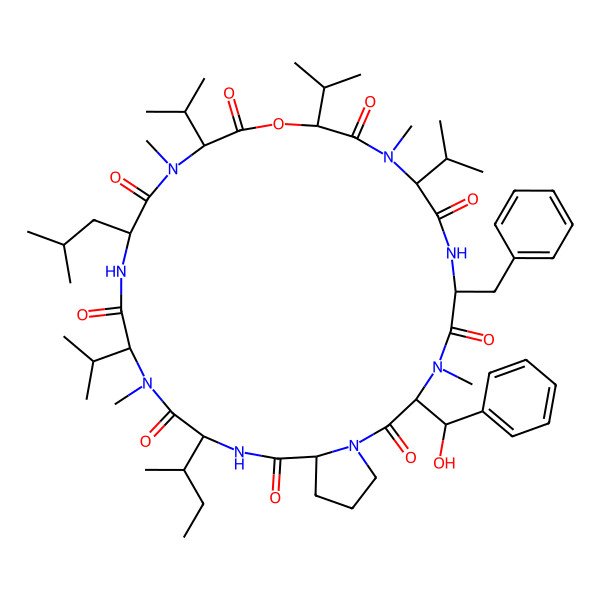 2D Structure of D-2-HIv-MeVal-PHe-BetaOHMePhe-Pro-aIle-MeVal-Leu-MeVal