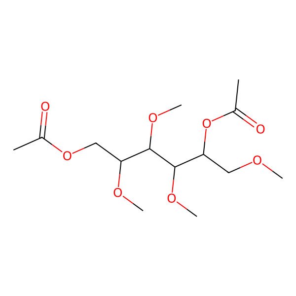 2D Structure of D-Galactitol, 1,3,4,5-tetra-O-methyl-, diacetate