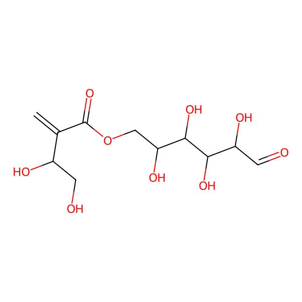 2D Structure of D-Glucose, 6-[(3S)-3,4-dihydroxy-2-methylenebutanoate]