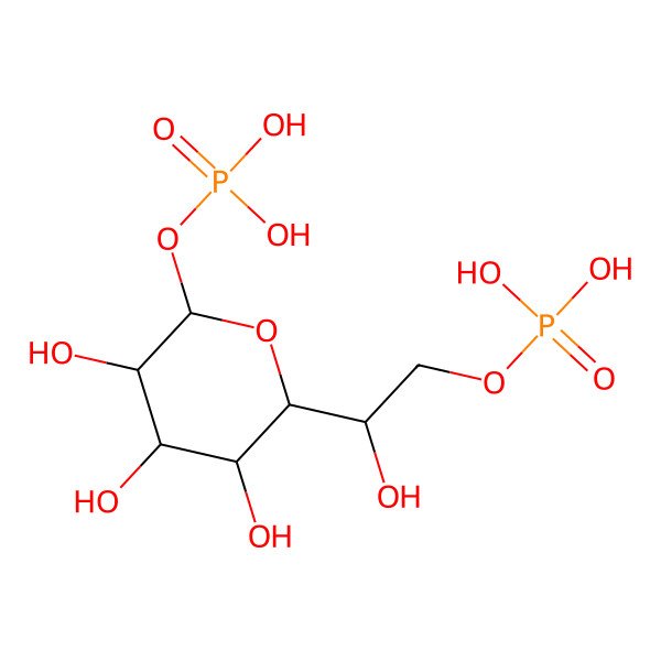 2D Structure of D-glycero-alpha-D-manno-Heptose 1,7-bisphosphate