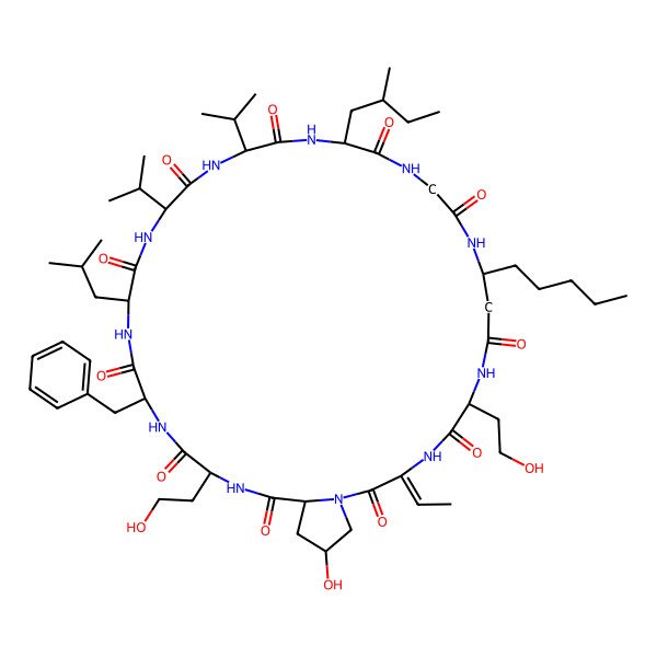 2D Structure of [D-Val9]laxaphycin A