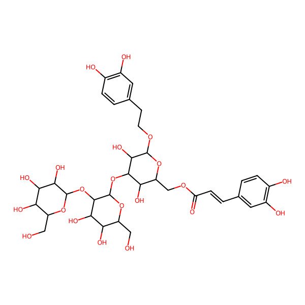 2D Structure of [4-[4,5-Dihydroxy-6-(hydroxymethyl)-3-[3,4,5-trihydroxy-6-(hydroxymethyl)oxan-2-yl]oxyoxan-2-yl]oxy-6-[2-(3,4-dihydroxyphenyl)ethoxy]-3,5-dihydroxyoxan-2-yl]methyl 3-(3,4-dihydroxyphenyl)prop-2-enoate