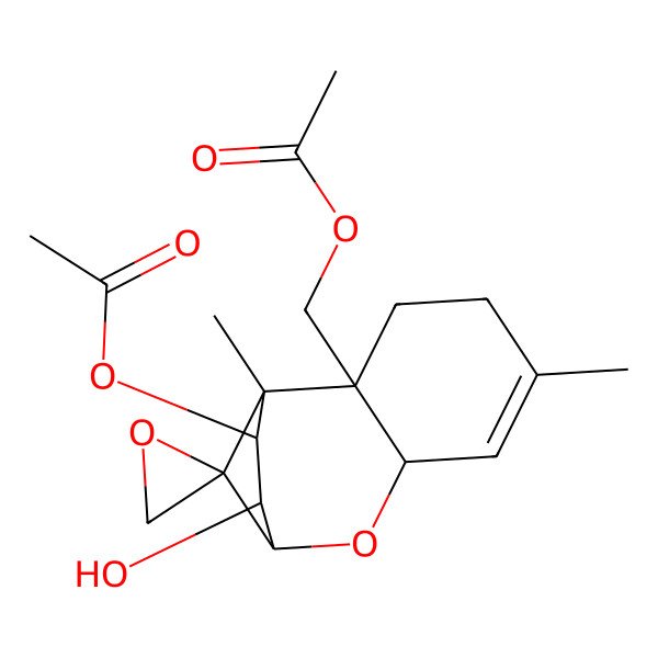 2D Structure of [(1S,2R,7R,9R,10S,11S,12S)-11-acetyloxy-10-hydroxy-1,5-dimethylspiro[8-oxatricyclo[7.2.1.02,7]dodec-5-ene-12,2'-oxirane]-2-yl]methyl acetate
