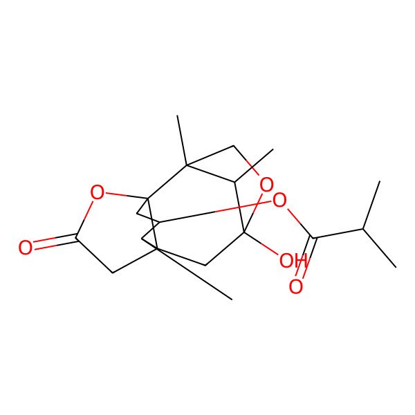 2D Structure of [(1S,5R,7R,12R,13S,14R)-5-hydroxy-2,13,14-trimethyl-9-oxo-4,10-dioxatetracyclo[5.3.3.12,5.01,7]tetradecan-12-yl] 2-methylpropanoate