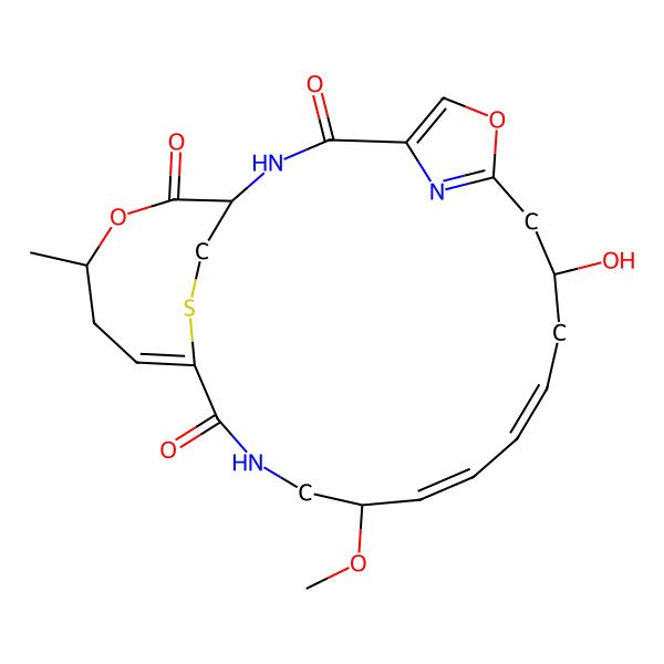 2D Structure of 9-Hydroxy-15-methoxy-22-methyl-6,23-dioxa-26-thia-2,17,27-triazatricyclo[17.5.2.14,7]heptacosa-4,7(27),11,13,19-pentaene-3,18,24-trione