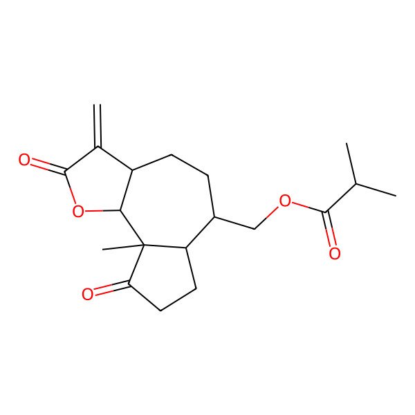 2D Structure of (9a-Methyl-3-methylidene-2,9-dioxo-3a,4,5,6,6a,7,8,9b-octahydroazuleno[4,5-b]furan-6-yl)methyl 2-methylpropanoate