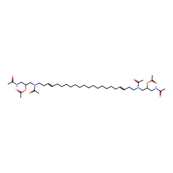 2D Structure of [1-Acetamido-3-[22-[(3-acetamido-2-acetyloxypropyl)-acetylamino]docosa-3,19-dienyl-acetylamino]propan-2-yl] acetate