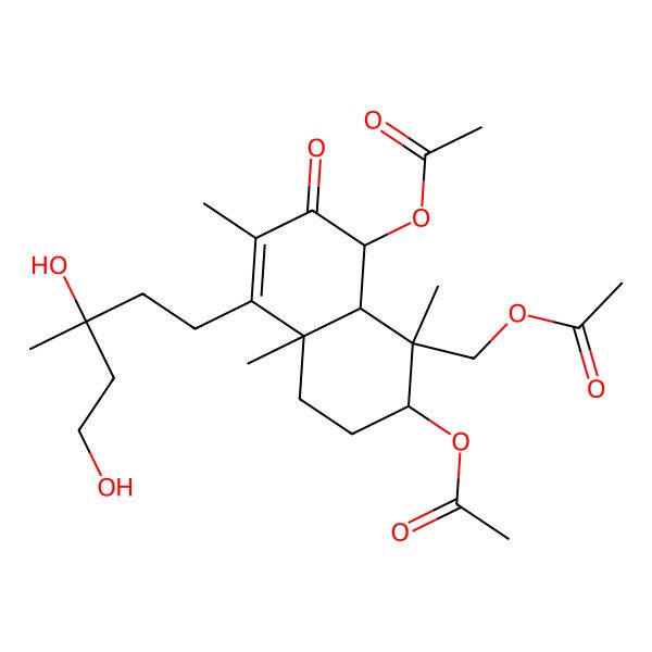 2D Structure of [(1S,2R,4aS,8S,8aR)-2,8-diacetyloxy-5-(3,5-dihydroxy-3-methylpentyl)-1,4a,6-trimethyl-7-oxo-3,4,8,8a-tetrahydro-2H-naphthalen-1-yl]methyl acetate