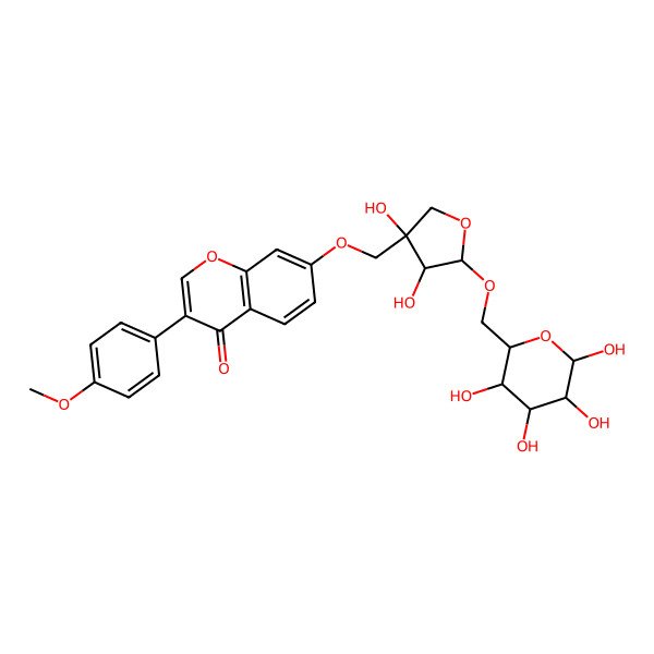 2D Structure of 7-[[3,4-Dihydroxy-5-[(3,4,5,6-tetrahydroxyoxan-2-yl)methoxy]oxolan-3-yl]methoxy]-3-(4-methoxyphenyl)chromen-4-one
