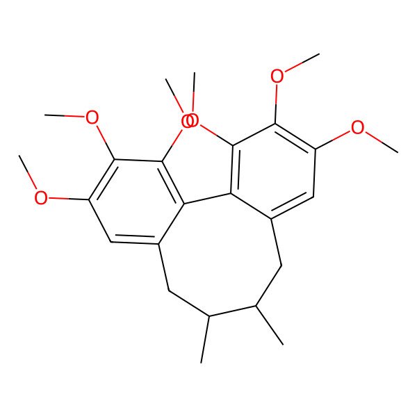 2D Structure of (9R,10R)-3,4,5,14,15,16-hexamethoxy-9,10-dimethyltricyclo[10.4.0.02,7]hexadeca-1(16),2,4,6,12,14-hexaene
