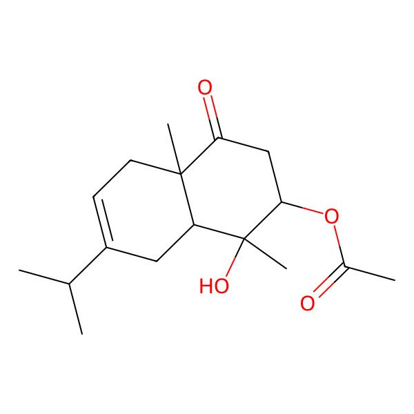 2D Structure of [(1R,2S,4aR,8aR)-1-hydroxy-1,4a-dimethyl-4-oxo-7-propan-2-yl-3,5,8,8a-tetrahydro-2H-naphthalen-2-yl] acetate