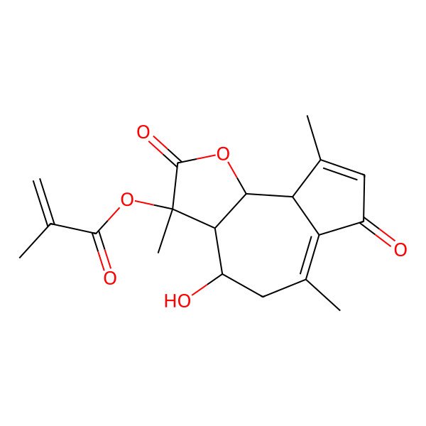 2D Structure of [(3S,3aR,4S,9aR,9bS)-4-hydroxy-3,6,9-trimethyl-2,7-dioxo-4,5,9a,9b-tetrahydro-3aH-azuleno[4,5-b]furan-3-yl] 2-methylprop-2-enoate