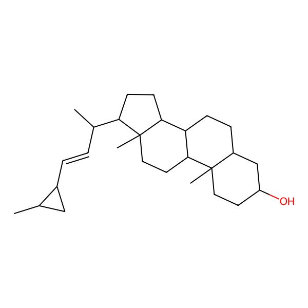 2D Structure of (3S,5S,8R,9S,10S,13R,14S,17R)-10,13-dimethyl-17-[(E,2R)-4-[(1R,2S)-2-methylcyclopropyl]but-3-en-2-yl]-2,3,4,5,6,7,8,9,11,12,14,15,16,17-tetradecahydro-1H-cyclopenta[a]phenanthren-3-ol