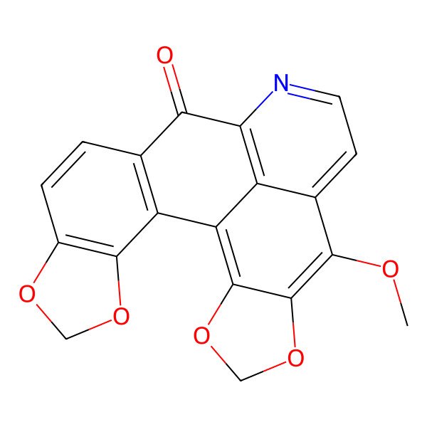 2D Structure of 17-Methoxy-4,6,19,21-tetraoxa-13-azahexacyclo[10.10.1.02,10.03,7.016,23.018,22]tricosa-1(22),2(10),3(7),8,12,14,16(23),17-octaen-11-one