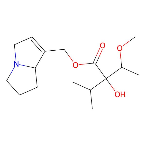 2D Structure of (2R)-2-Hydroxy-2-[(R)-1-methoxyethyl]-3-methylbutanoic acid [(7aS)-2,3,5,7a-tetrahydro-1H-pyrrolizin-7-yl]methyl ester