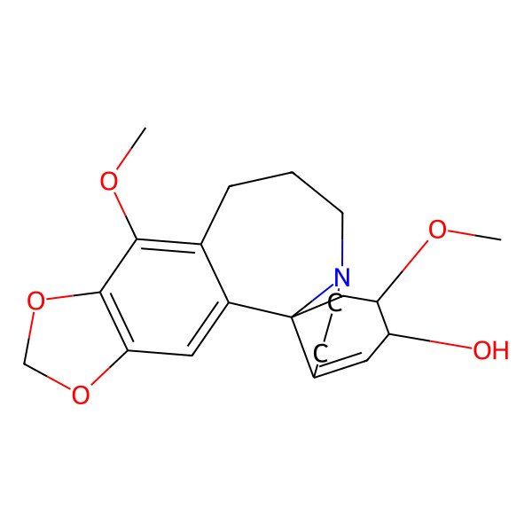 2D Structure of (1S,19S,20R)-9,20-dimethoxy-5,7-dioxa-14-azapentacyclo[12.7.0.01,17.02,10.04,8]henicosa-2,4(8),9,17-tetraen-19-ol