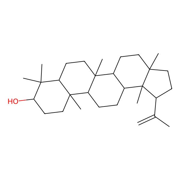2D Structure of (1S,3aS,5aR,5bS,7aR,9S,11aR,11bS,13aR,13bS)-3a,5b,8,8,11a,13b-hexamethyl-1-prop-1-en-2-yl-1,2,3,4,5,5a,6,7,7a,9,10,11,11b,12,13,13a-hexadecahydrocyclopenta[a]chrysen-9-ol