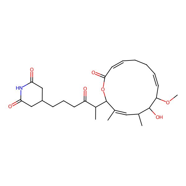 2D Structure of 4-[(5S)-5-[(2R,5R,6S,7S,8E,12E)-6-hydroxy-7-methoxy-3,5-dimethyl-14-oxo-1-oxacyclotetradeca-3,8,12-trien-2-yl]-4-oxohexyl]piperidine-2,6-dione