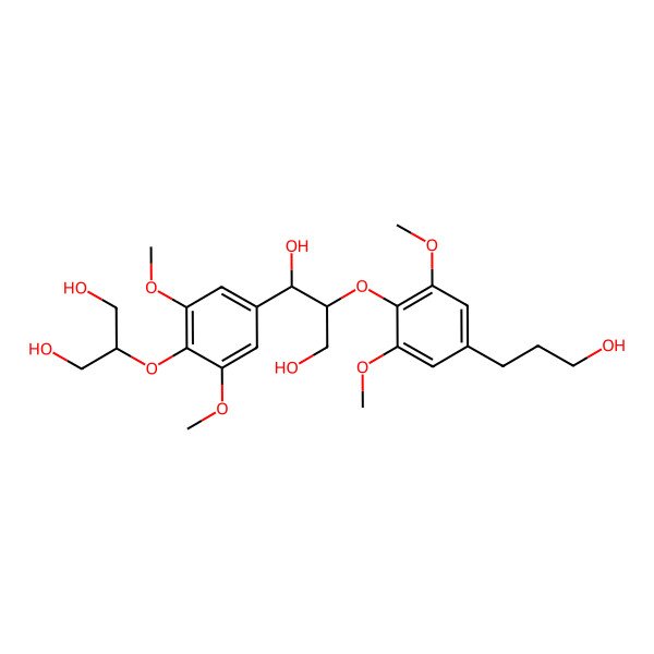 2D Structure of (1R,2R)-1-[4-(1,3-dihydroxypropan-2-yloxy)-3,5-dimethoxyphenyl]-2-[4-(3-hydroxypropyl)-2,6-dimethoxyphenoxy]propane-1,3-diol