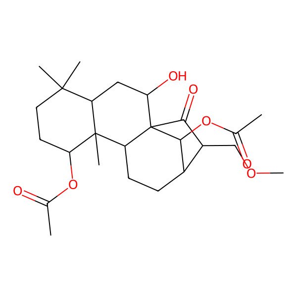 2D Structure of [16-Acetyloxy-2-hydroxy-14-(methoxymethyl)-5,5,9-trimethyl-15-oxo-8-tetracyclo[11.2.1.01,10.04,9]hexadecanyl] acetate