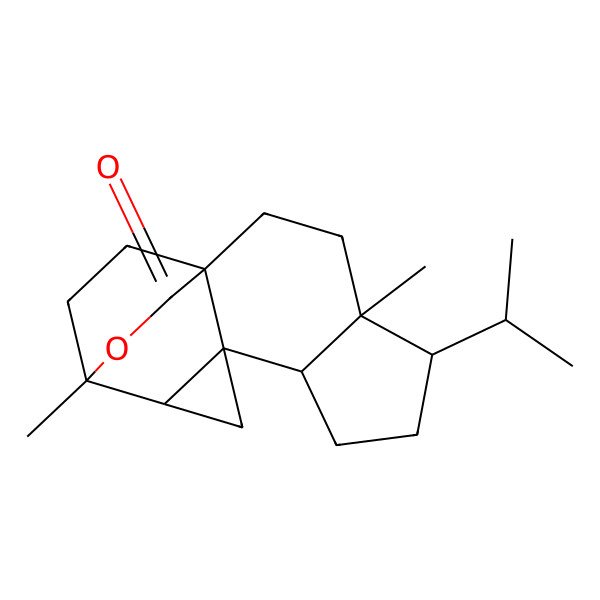 2D Structure of (1R,4R,5R,8R,9S,11R,12S)-4,12-dimethyl-5-propan-2-yl-13-oxapentacyclo[10.2.2.01,9.04,8.09,11]hexadecan-14-one