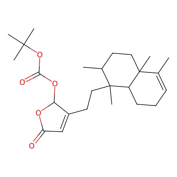 2D Structure of [3-[2-[(1S,2R,4aR,8aR)-1,2,4a,5-tetramethyl-2,3,4,7,8,8a-hexahydronaphthalen-1-yl]ethyl]-5-oxo-2H-furan-2-yl] tert-butyl carbonate