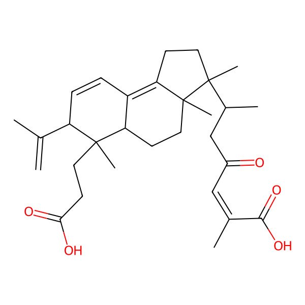 2D Structure of 6-[6-(2-Carboxyethyl)-3,3a,6-trimethyl-7-prop-1-en-2-yl-1,2,4,5,5a,7-hexahydrocyclopenta[a]naphthalen-3-yl]-2-methyl-4-oxohept-2-enoic acid