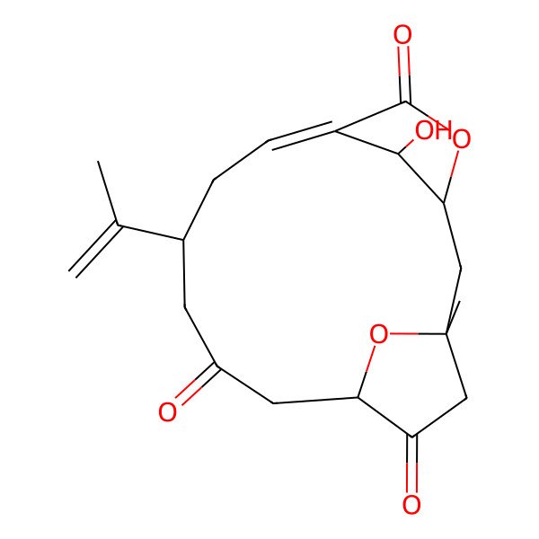 2D Structure of (1S,3R,6Z,9S,13S,17R)-17-hydroxy-1-methyl-9-prop-1-en-2-yl-4,16-dioxatricyclo[11.2.1.13,6]heptadec-6-ene-5,11,14-trione