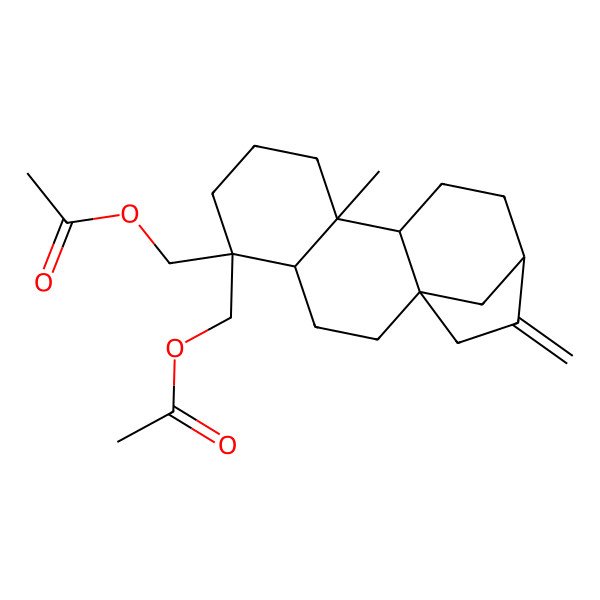 2D Structure of [5-(Acetyloxymethyl)-9-methyl-14-methylidene-5-tetracyclo[11.2.1.01,10.04,9]hexadecanyl]methyl acetate
