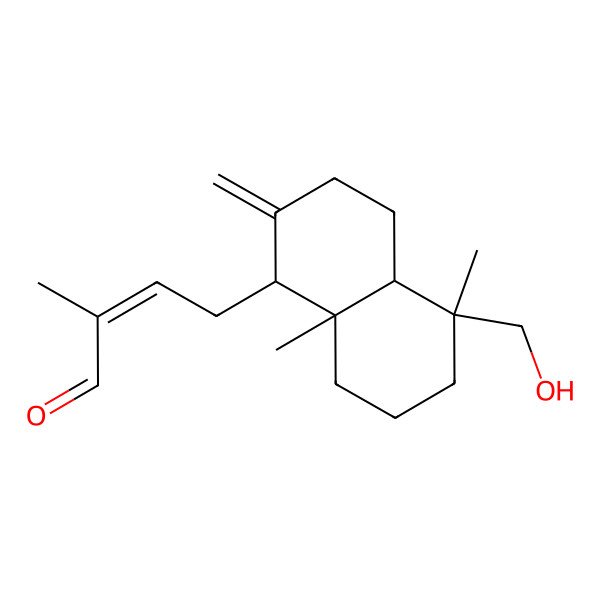 2D Structure of 4-[5-(hydroxymethyl)-5,8a-dimethyl-2-methylidene-3,4,4a,6,7,8-hexahydro-1H-naphthalen-1-yl]-2-methylbut-2-enal