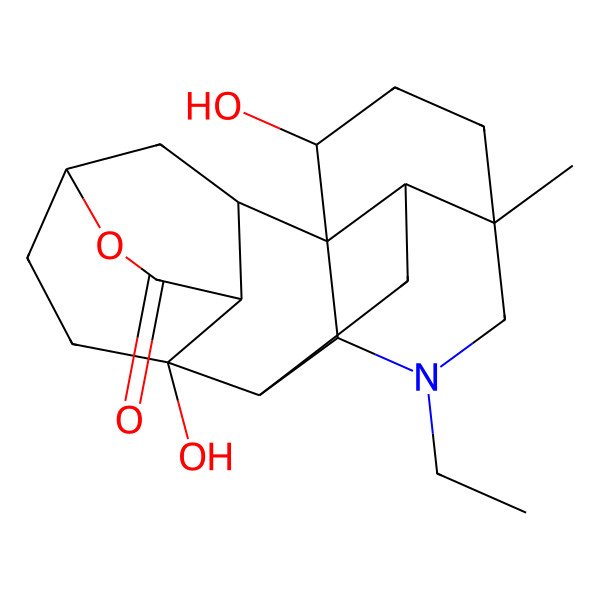 2D Structure of (1S,2R,3S,6R,9S,10S,11R,14R,17S,18R)-12-ethyl-9,17-dihydroxy-14-methyl-5-oxa-12-azahexacyclo[8.7.2.12,6.01,11.03,9.014,18]icosan-4-one