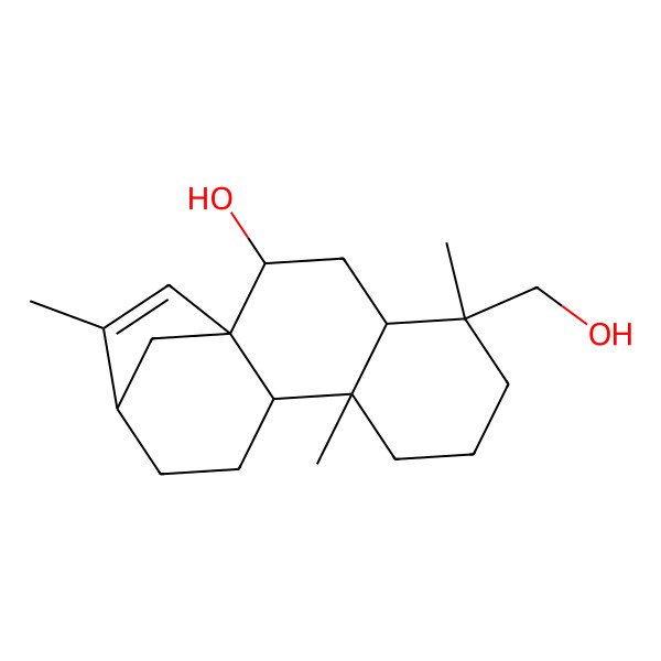 2D Structure of (1S,2S,4S,5S,9R,10S)-5-(hydroxymethyl)-5,9,14-trimethyltetracyclo[11.2.1.01,10.04,9]hexadec-14-en-2-ol