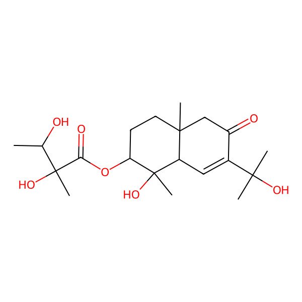 2D Structure of [(1S,2S,4aR,8aR)-1-hydroxy-7-(2-hydroxypropan-2-yl)-1,4a-dimethyl-6-oxo-3,4,5,8a-tetrahydro-2H-naphthalen-2-yl] (2S,3S)-2,3-dihydroxy-2-methylbutanoate