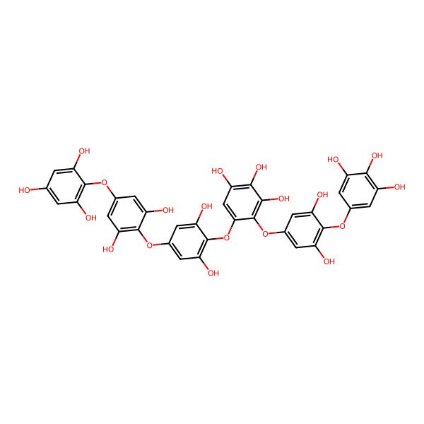 2D Structure of 4-[3,5-Dihydroxy-4-(3,4,5-trihydroxyphenoxy)phenoxy]-5-[4-[2,6-dihydroxy-4-(2,4,6-trihydroxyphenoxy)phenoxy]-2,6-dihydroxyphenoxy]benzene-1,2,3-triol