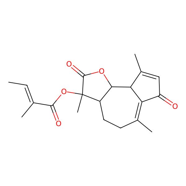 2D Structure of [(3S,3aR,9aR,9bS)-3,6,9-trimethyl-2,7-dioxo-4,5,9a,9b-tetrahydro-3aH-azuleno[4,5-b]furan-3-yl] (E)-2-methylbut-2-enoate